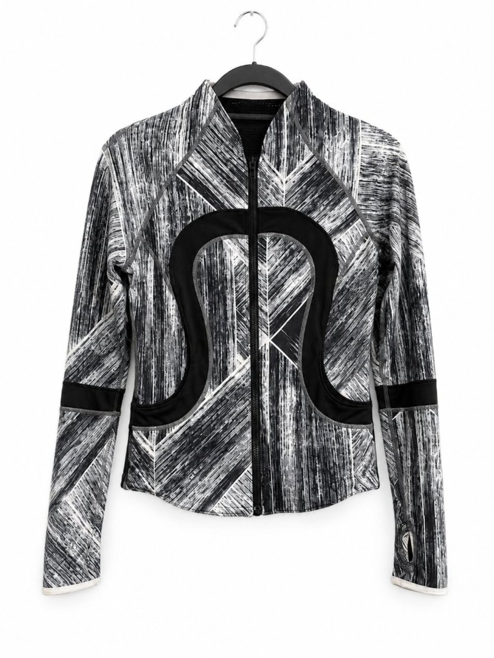 Lululemon Noir Jacket II Ghost Weave Black White Approx Size 4